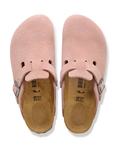 Birkenstock - Boston Suede Leather Sandal - Pink Clay